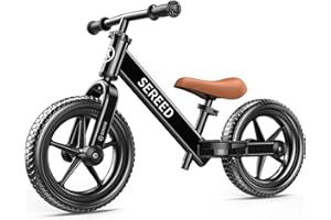 SEREED Bicicletta Senza Pedali, Bicicletta da 2 Anni Giocattolo per Bambini per 2-5 Anni, Regolazione Senza Attrezzi, Regalo per 2-3 Ragazze, Cartello Personalizzato con 3 Adesivi