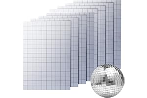 PP OPOUNT 1200 Pieces Self-Adhesive Mosaic Tiles Square Glass Mirrors Mosaic Tiles Mirror Mosaic Stickers for DIY Craft Decoration, 1 x 1 cm