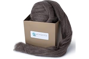 Kondoos natürliche Farbe Wollvlies, wool roving, 225 gr. Beste Qualitätsnaturwolle zum Nadelfilzen, Nassfilzen, Filzwolle Trockenfilzen, Spinnen und für Kunsthandwerkliches geeignet. (mokka, 8oz)