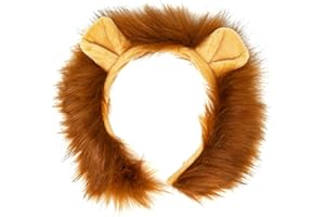 Oblique Unique® Cerchietto per capelli con leone con orecchie e criniera, cerchietto con capelli per carnevale e feste di leone