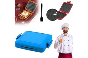 ASSLYE Micro Munchy, toastie per microonde in silicone, per toastie e sandwich, 17 x 14 cm, adatta al microonde, con cinghie regolabili in silicone, lavabile in lavastoviglie, senza elettricità, senza fili,