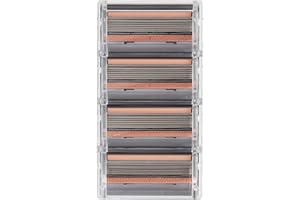 4-Pack Premium SmoothGlide Women’s Razors Blades - Diamond-Coated 6-Blade Razors for Women w/Sensitive Skin - FFS Razor Blades Refill w/Lubricating Vitamin E Strip & Built-In Bikini Shaver Trimmer