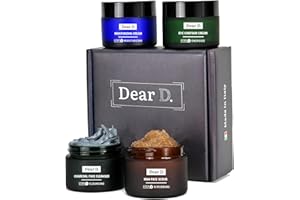 DEAR D. Dear D Box Kit Skincare Per Il Viso Superior | 4 Step Routine Completa Con Face Wash, Scrub Viso, Crema Idratante, Crema Contorno Occhi | Set creme uomo Made In Italy