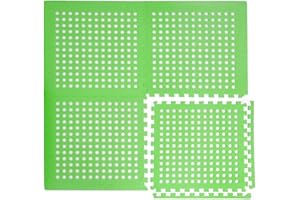 eyepower 1,59m² Tapis Piscine Hors Sol - 4 Grandes Dalles - 62 x 62 x 1cm Dalle Mousse Exterieur Bache Dessous de Piscine Tapis de Sol Piscine Hors Sol Dalle Mousse Spa Tapis pour Jacuzzi Tapis Puzzle