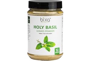 Bixa Botanical Holy Basil Leaf Powder (Tulsi Leaves,Ocimum Sanctum) Support Immunity,Healthy Breathing, Oral Care,Can be Taken with Tea | Diet Natural Supplement - 200g/7 Oz