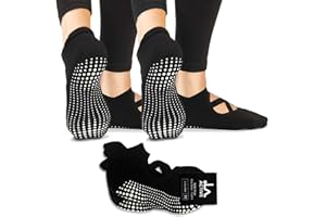 LA Active Grip Chaussettes Antidérapantes - Pour Yoga Pilates Barre Ballet Femme Homme