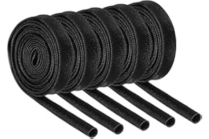 QUARKZMAN Guaine Antincendio Treccia Isolante, Guaina Fibre Vetro Rivestita Silicone Alta Temperatura per Tubi Flessibili Automobilistici Cablaggio Elettrico, Neri 3mm