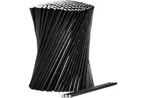 LIVES ON GREEN Cannucce di carta da cocktail nere, biodegradabili - 1000 pezzi, 19,7 cm x 0,6 cm, per bar e ristoranti