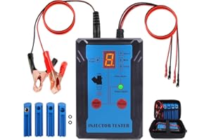 VKALTUL Fuel Injector Tester Cleaner Kit, 12V Injector Tester with 2 Fuel Injector Test Simultaneously,4 Blue Adapters, 8 Pulse Modes, 2 Protection Functions,Indicator Light for Fuel Pressure Tester