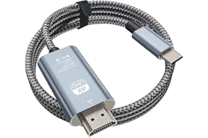 3BAO USB C to HDMI Cable 4K@60Hz 2M, Braided USB Type C to HDMI Adapter for Home Office Thunderbolt 4/3 Compatible with MacBook Pro 2021/2020, MacBook Air,iPad Pro 2021, Surface Book 2,Galaxy S23 S22