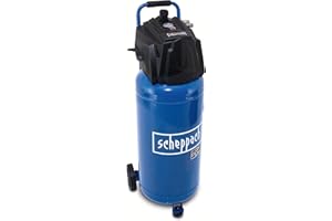 Scheppach Compresseur vertical HC51V | 10 bar | Réservoir de 50L | Sans huile | 1500W - 2PS | Débit d'aspiration 220 l/min | Double raccord | Détendeur