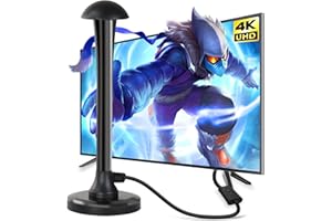 QZUAUKU TV Aerial Indoor - Aerial for Smart TV 250+ Miles Long Range - Digital TV Aerial Indoor,TV Antenna Indoor Support 4K 1080P Local TV Channels with Booster & 16.3 ft Coax Cable