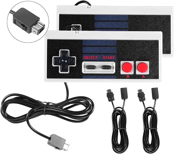 Binghe NES Controller Classico, NES Game Controller Classic Mini Edition con NES Interfaccia e 3M Cavo di prolunga Compatibile con PC/M-A-C/Raspberry Pi 3(2 pezzi) - 1