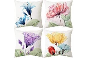 Bestash Aksamitna poszewka na poduszkę 45 x 45 cm, nowoczesna, ozdobna, na sofę, do sypialni (piękny kwiat)