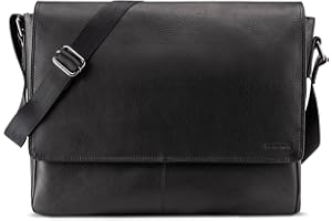 LEABAGS Messenger Bag, Acapulco Echtleder Aktentasche Herren & Damen, Leder Laptoptasche bis 15 Zoll, Umhängetasche mit Schultergurt 39 x 30 x 11 cm