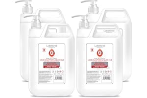 LAKELAND COSMETICS Hand Sanitiser with Pump Dispenser - 4X 5 Litres - 80% Alcohol Surgical/Medical Grade - Anti-Bacterial Hand Hygiene Rub, sanitizer (Pack of 4)