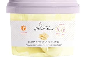 DOLCINCASA.COM Chocolat blanc Pâte à tartiner à fourrer Aromatiser Enrobage Gâteaux Biscuits Prêt à l'emploi Glaces ménagères et professionnelles Desserts Deco Melts Sans gluten Paquet de 500g