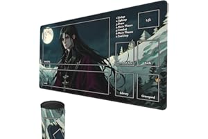 SMATCAMP MTG Spielmatte, 60x35cm Spielmatte für TCG MTG Kartenspielmatte, genähte Kanten, MTG Spielmatte mit Zonen, Glatte Gummioberfläche, Kampfspielmatte