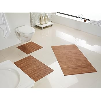 Badvorleger Bambus Holz Badematte 88x60 honigfarben: Amazon.de: Küche