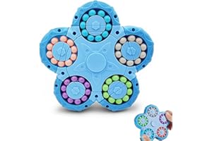 YAGE Magic Bean Cube Rotatif,Anti Stress Jouet Cube de soulagement sensoriel, Jeu de Doigt、décompression Jouet, Cadeau pour Enfants et Adultes à partir de 3 Ans pour Un Anniversaire（Bleu）