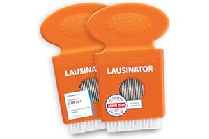 ‎LAUSINATOR LAUSINATOR Läusekamm 2er Set, Nissenkamm extra fein, Kinder + Erwachsene + informative Läuse-Fibel