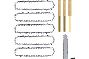 Acboor Cadena Motosierra, 5 Cadena de Motosierra 6 Pulgadas Minicadena Motosierra Compatible con Todas Minisierra 6 Pulgadas Sección 37 con Lima Amoladora