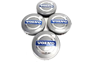 ZUOBYMBC 4 Pièces Cache-Moyeu pour Volvo XC90 V40 V50 V60 V70 V90 C30 C40 C70 64mm,Cache Moyeux,Cache de Roue Centrale,Auto Cache Moyeux Capuchons De Centre,Jante Centre D'emblème