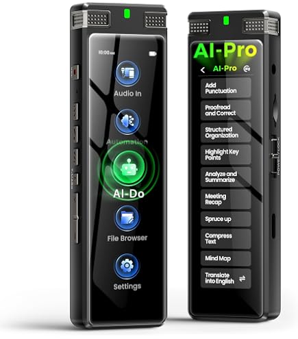 AI Voice Recorder, Notta Memo Digital Voice Recorder w/Case, AI