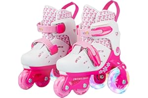INTUPGD Patines Niños 4 Ruedas, Ajustable Rueda de PU Flash Patines para Principiantes, niños y niñas