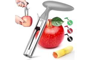 MTSKAEO Levatorsoli Mela, Togli Torsolo Mela, Mela o Pera Core Remover Strumento, Mela Lama Seghettata Pera Core Remover Strumento, Durevole e Portatile, per la Casa e la Cucina(Grigio)