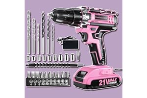 KELNOW Drill, Cordless Drill and Screwdriver Set, 2.0Ah 3/8 Inch Chuck 370 in-lbs, 25+1 Electric Screwdriver Rechargeable, 2 Speed Power Combi Battery Drills Tool Set 27 Accessories for Home Repair DIY Gift