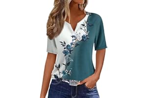 BFTHWY Top Femme Été A La Mode Grande Taille Tee-Shirt Sport Manche Courte Loose Confortable Tees Femmes Col V A