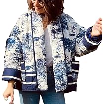 Doudoune Femme YILKOO à Imprimé Floral - Veste Matelassée Vintage - Automne/hiver - Coton Et Polyester