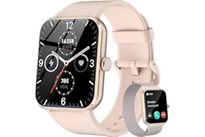 Baolubao Smart Watch for Men Women Answer/Make Call, 1.85" Fitness Watch with SpO2 Heart Rate,Sleep Monitor,Step Counter,130+ Sports Modes/IP68 Waterproof Activity Trackers for iPhone Android,Pink