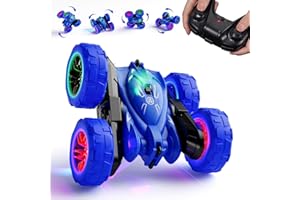 MaxTronic Direktladung Ferngesteuertes Auto mit LED-Lich, 360° Flip Stunt Auto, 4WD 2.4GHz RC Auto Offroad, Monstertruck Spielzeugauto Geschenk für Kinder ab 6 Jahre Junge Mädchen