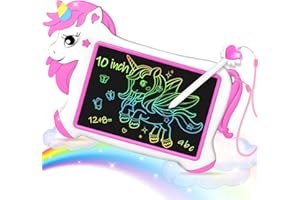 HappyGoLucky Montessori Spielzeug ab 2 3 4 5 Jahre Mädchen, Einhorn Geschenk Mädchen 2-6 Jahre LCD Schreibtafel Kinder Maltafel Zaubertafel Ostergeschenke Kinderspielzeug ab 1-3 Jahre Reisespiele