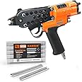 KAMSIN K-SC760 16 Gauge Pneumatic Hog Ring Gun Kit – 1/2" C Ring Stapler with 1000PCS Staples (3.0-4.8mm Closure) – Air Powered for Wire Cages, Fencing, Animal Traps