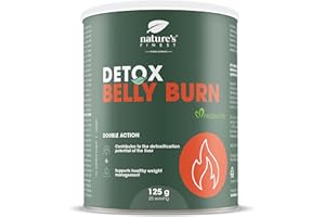 ‎NATURE'S FINEST BY NUTRISSLIM Nature's Finest by Nutrisslim Detox Belly Burn | Abnehmen schnell fettverbrenner | Detox kur entgiften und abnehmen mit curcuma, mariendistel and artischocke extrakt | Natürliche entgiftung pulver