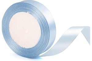 ZSYIULIA 20mm Wide Baby Blue Ribbon for Gift Wrapping 22m, Light Blue Ribbons Fabric Satin Ribbons for Present Wrapping Ribbon Christmas Florist Bouquet Cake Hair Bow Crafting Wedding Car Decoration