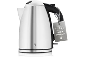 ‎WMF WMF Stelio Wasserkocher Edelstahl 1,7l, elektrischer Wasserkocher mit Kalkfilter, 2400 W, Wasserstandanzeige beleuchtet, Überhitzungsschutz, edelstahl matt silber