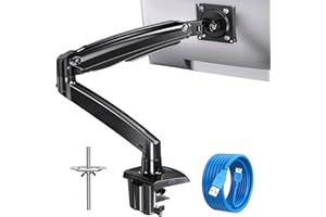 HUANUO Supporto per Monitor per schermi da 13 a 49 Pollici, Braccio per Monitor Regolabile che sostiene da 2 a 12 kg, Supporto per Schermo PC con cavo di prolunga USB, VESA 75x75 100x100