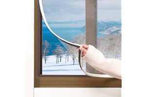 JOOFAN DIY Magnetic Window Insulation kit Transparent Film with White Frame Max 61"X59" Fits Any Size Smaller Coverings to Keep Cold Out Storm Warm in Winter