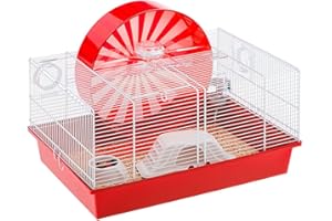 Ferplast CONEY ISLAND Large Hamster Cage - Innovative Customizable Habitat with Extra-Large Exercise Wheel - Includes Accessories - Tubes Connect&Play, 50x35xh25cm