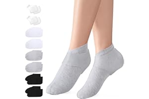 Segbeauty Calcetines Hidratantes para Pies, 6 Pares Calcetines Hidratantes de Spa de Pies con 2 Pares Protector Talon Taloneras Silicona, para Talones Agrietados