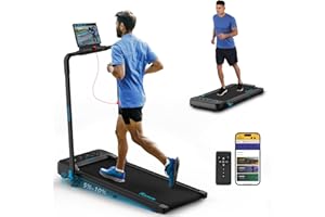 Riksion Laufband für Zuhause mit Neigung, Walking Pad bis 14 km/h, Treadmill Klappbar mit 12 Voreingestellte Programme, Elektrisches Laufband mit LED-Anzeige, Fernbedienung und App