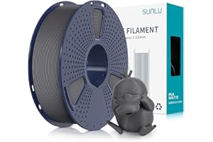 ‎SUNLU SUNLU Matte PLA Filament 1.75mm Grau, 3D Drucker Filament mit Matter Oberfläche, Neatly Wound Filament, Einfach zu Bedienen, 1kg(2.2lbs) Spule PLA Filament für FDM 3D Drucker, Matte Grau