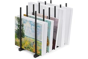 ‎IKKLE ikkle Kunstaufbewahrungsregal Malerregal Metall Zeichenaufbewahrungsregal für Leinwand Rahmen Zeichenbrett (Schwarz)