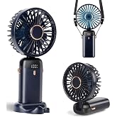 Taşınabilir El Vantilat&ouml;r&uuml;, Mini Fan Tip-C Şarj Edilebilir, LED Ekranlı 4000mAh Pille &Ccedil;alışan Fan, 90&deg; Katlanabilir, 5 Hızlı 
