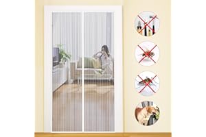 MYCARBON Zanzariera Magnetica Porta Finestra Anti-zanzare, Mosche e Insetti(120x240, Bianco)