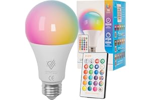 GENERICO Lampadina LED RGBW con Telecomando – Lampadina E27 16 Colori, Modalità Luce Dinamica, 2700K-6500K